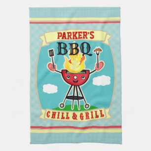 naam Barbeque BBQ Handdoek