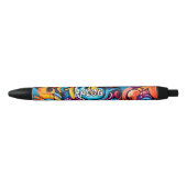 Naam bericht toevoegen, op graffiti patroon zwarte inkt pen (Voorkant)