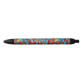 Naam bericht toevoegen, op graffiti patroon zwarte inkt pen (Voorkant)