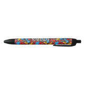 Naam bericht toevoegen, op graffiti patroon zwarte inkt pen (Bodem)