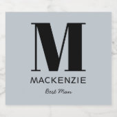 Naam beste mannemonogram bier etiket (Enkel label)