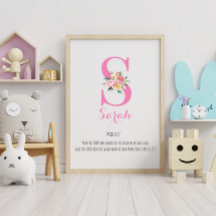 Naam Betekenis Monogram Waterverf Flower