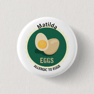Naam bewerkbaar voor Egg Allergy Alert Ronde Button 3,2 Cm