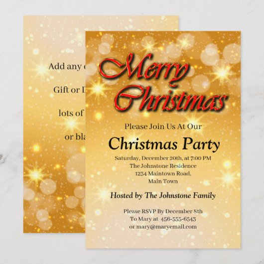 Naam bewerken Tekst met kerstmis Kaart (Voorkant / Achterkant)