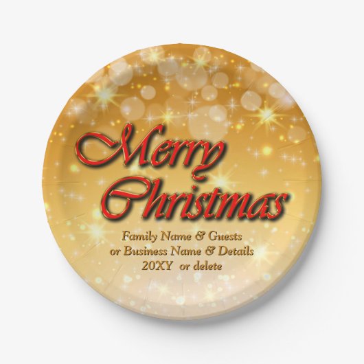 Naam bewerken Tekst voor kerstmis 20xx 7 inch Papieren Bordje (Voorkant)