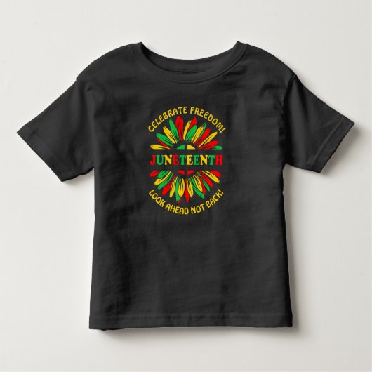 Naam bewerken Text Juneteenth Sunflower & Slogans Kinder Shirts (Voorkant)