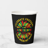 Naam bewerken Text Juneteenth Sunflower & Slogans Papieren Bekers (Achterkant)
