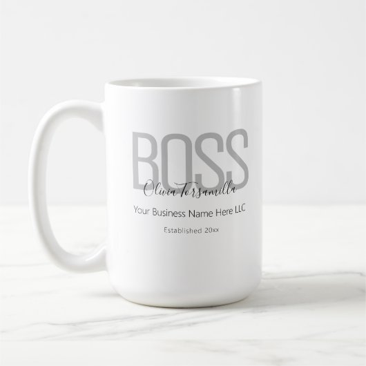 Naam Black Grey Boss Koffiemok (Links)