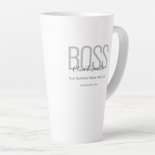Naam Black Grey Boss Latte Mok (Rechterhoek)