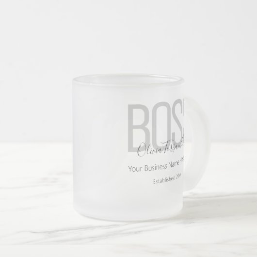 Naam Black Grey Boss Matglas Koffiemok (Voorkant rechts)