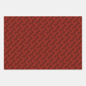 Naam Black Red Hearts Pattern | Personaliseren Inpakpapier Vel (Voorkant 3)