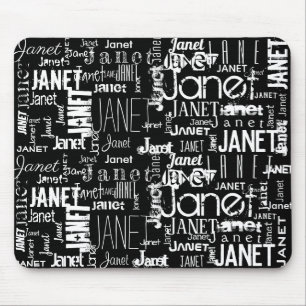 Naam Black White Muismat   Personaliseren