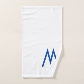 Naam blauwe monogram bad handdoek (Handdoek)