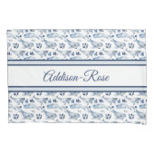 Naam Blauwe witte walvis Ocean Pattern Nursery Kussensloop (Voorkant)