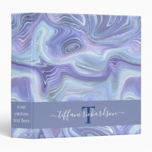 Naam blauwzilver Agate Geode Monogram