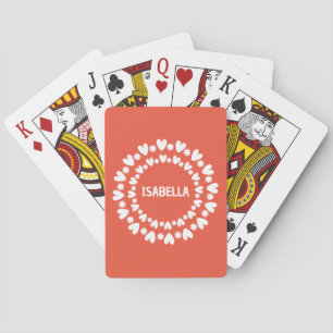 Naam bloemen en harten pokerkaarten