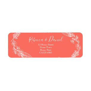 Naam bloemillustratiescript etiket
