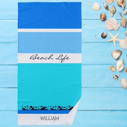 Naam Blue Ocean Stripes Chic Strandlaken