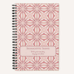 Naam Blush Pink Abstract Floral Chic  Girly Notitieboek