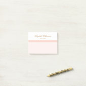 Naam Blush Pink White Post-it® Notes (Op bureau)