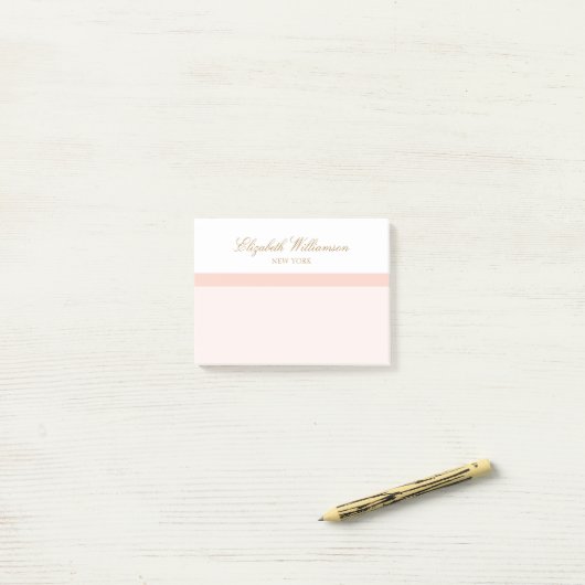 Naam Blush Pink White Post-it® Notes (Op bureau)