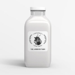 Naam boerderij | Wreath | Geitenkaas | VINTAGE Vierkante Sticker