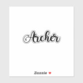 Naam boogschutter - handgeschreven kalligrafie sticker (Vel)