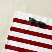 Naam boot Nautical Anchor Stars Stripes Deep Red Strandlaken (In situ)