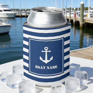 naam boot Nautical Anchor Striped Blikjeskoeler