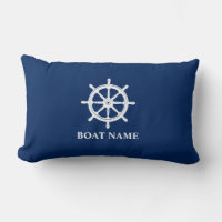 Naam boot Nautical Ships Wheel Helm Navy Blue