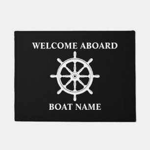 Naam boot Nautical Ships Wheel Helm Welkomstwoord Deurmat