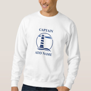 Naam boot of kapitein met Nautical Lighthouse Trui