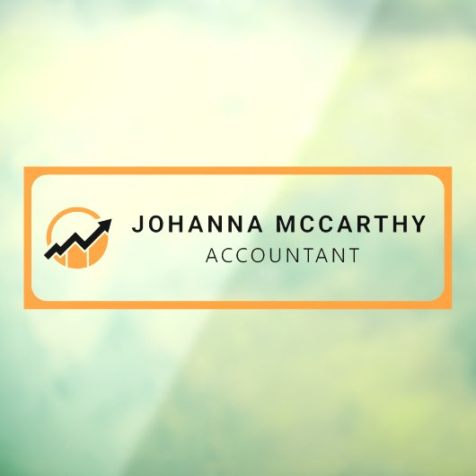 Naam Bord | Bedrijfsleider van glas Logo Raamsticker (Vel 3)