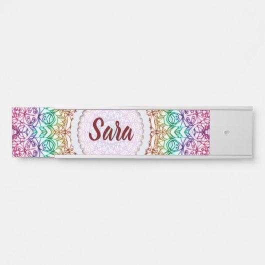 Naam Bord Mandala Mehndi Style G379 Deurbordje (Voorkant)