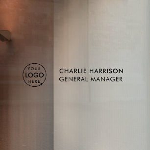 Naam Bord   Transparante Logo voor deuren van glas Raamsticker