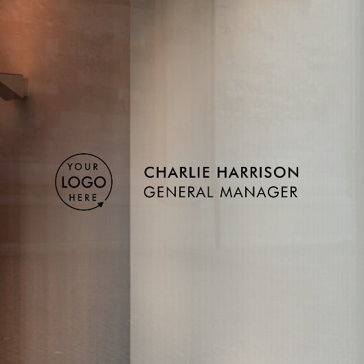 Naam Bord | Transparante Logo voor deuren van glas Raamsticker