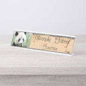 Naam borden reus panda 2 . bureau naambordje (Voorkant)