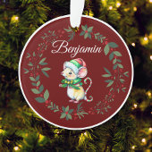 Naam Bourgondië Schattige Mouse Kerstboom Ornament