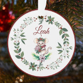 Naam Bourgondië Schattige Mouse Kerstboom Ornament