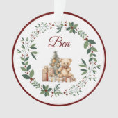 Naam Bourgondië Schattige Teddy Kerstboom Ornament (voorkant)