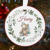 Naam Bourgondië Schattige Teddy Kerstboom Ornament