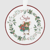 Naam Bourgondische zoete muis kerstboom Ornament (voorkant)