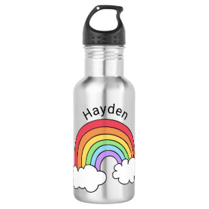 Naam boven de regenboog, gepersonaliseerd waterfles 