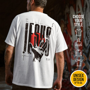 Naam boven elke naam Jezus grunge moderne streetwe T-shirt