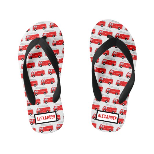 Naam brandend vrachtpatroon kinder teenslippers (Voetbed)