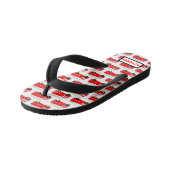 Naam brandend vrachtpatroon kinder teenslippers (Schuin)