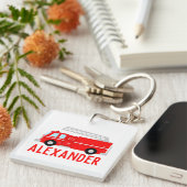 Naam brandende vrachtwagen sleutelhanger (Voorkant Rechts)
