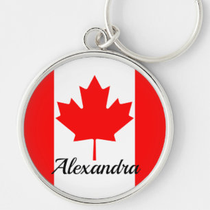 Naam Bright Red Maple Leaf Canada Flag Sleutelhanger
