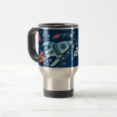 Naam Brody space navy blue roket kinder mok (Voorkant links)