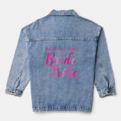 Naam Bruid Heet Roze Typografie Bachelorette-feest Denim Jacket (Achterkant)